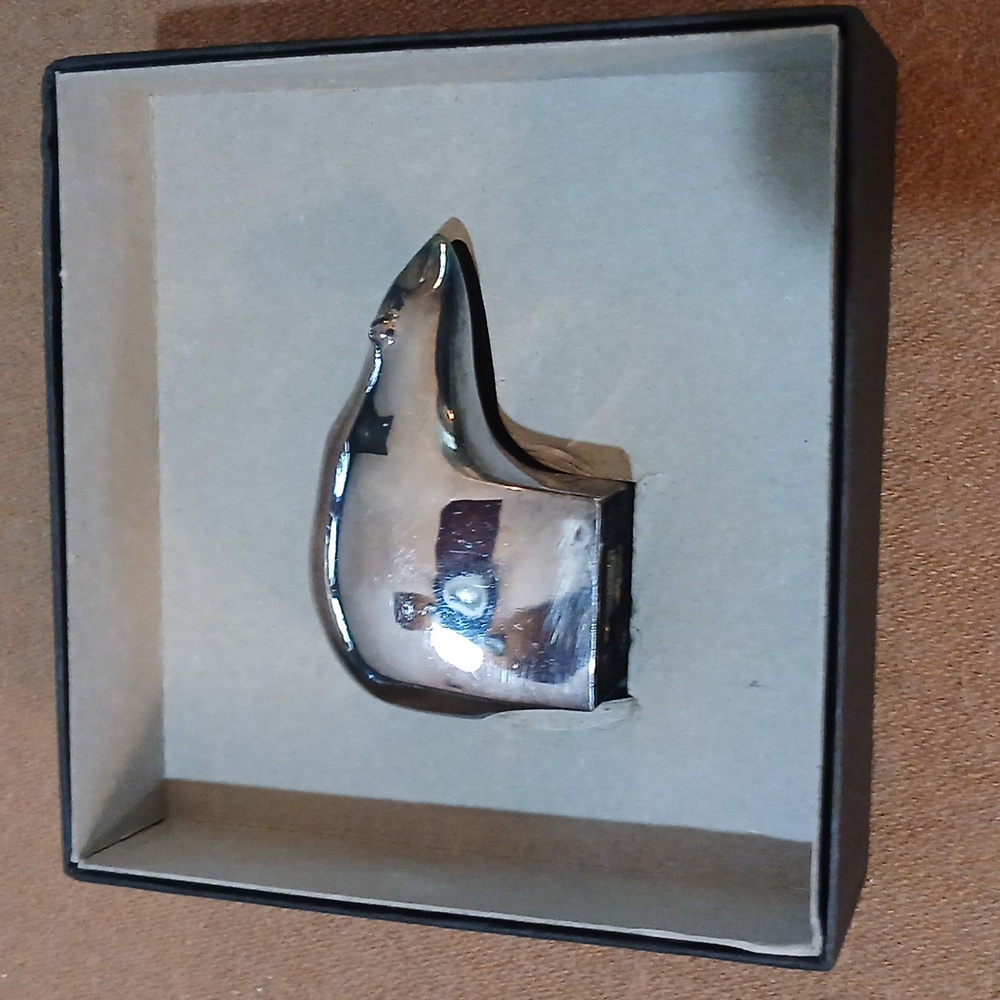 Dansk Designs GC Silver Japan Polar Bear Miniature Statue Stamped Symbolized